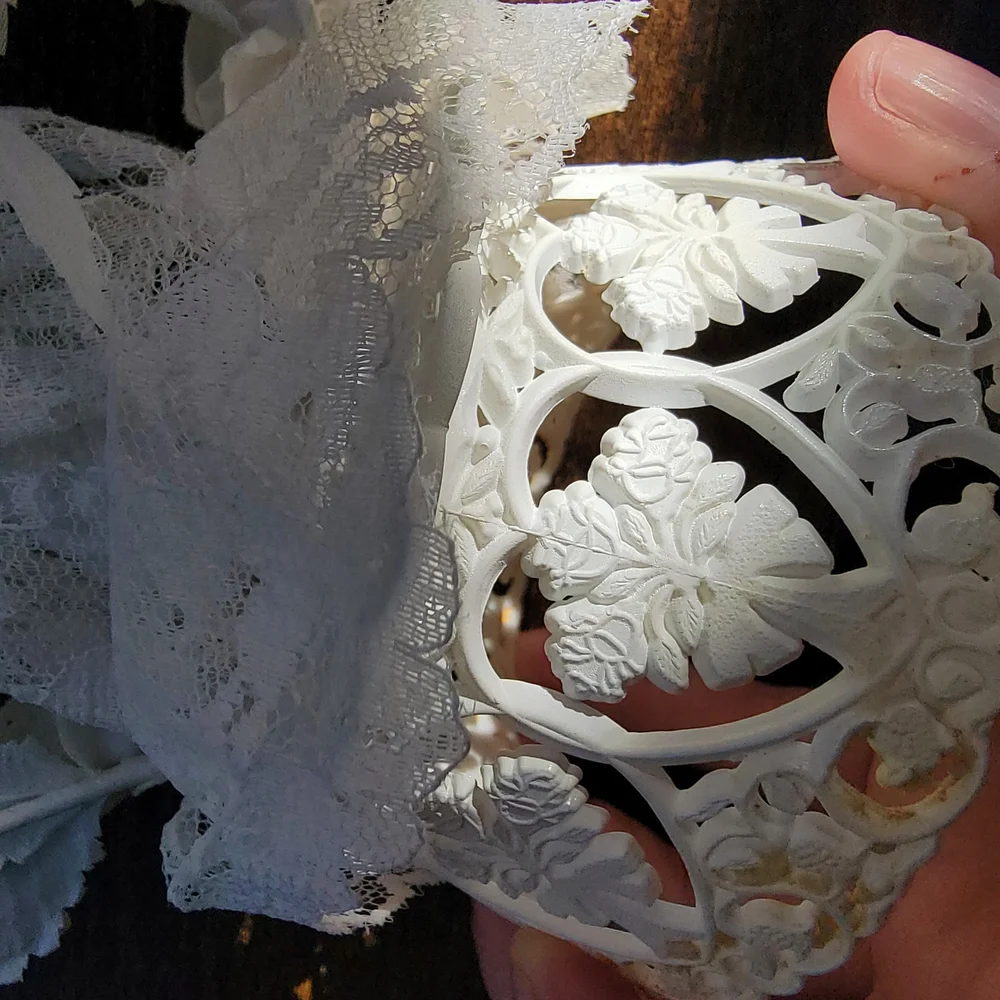 Ivory Bride and Groom Wedding Cake Topper with Veil